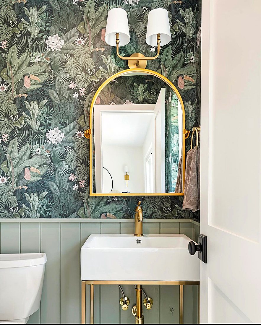 Bathroom Inspo wallpaper installation by The Style Maison