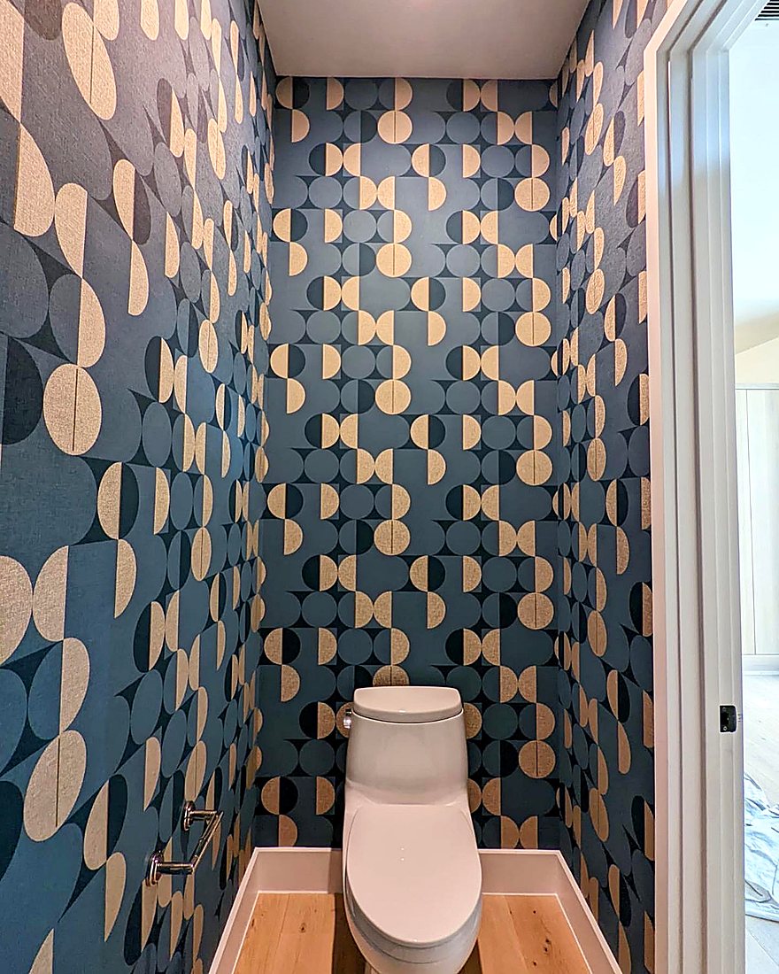 Bathroom Inspo wallpaper installation by The Style Maison