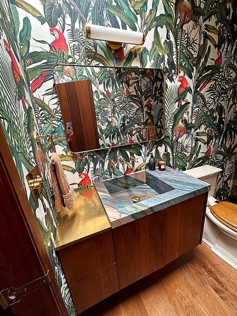 Birds in Paradise wallpaper installation by The Style Maison