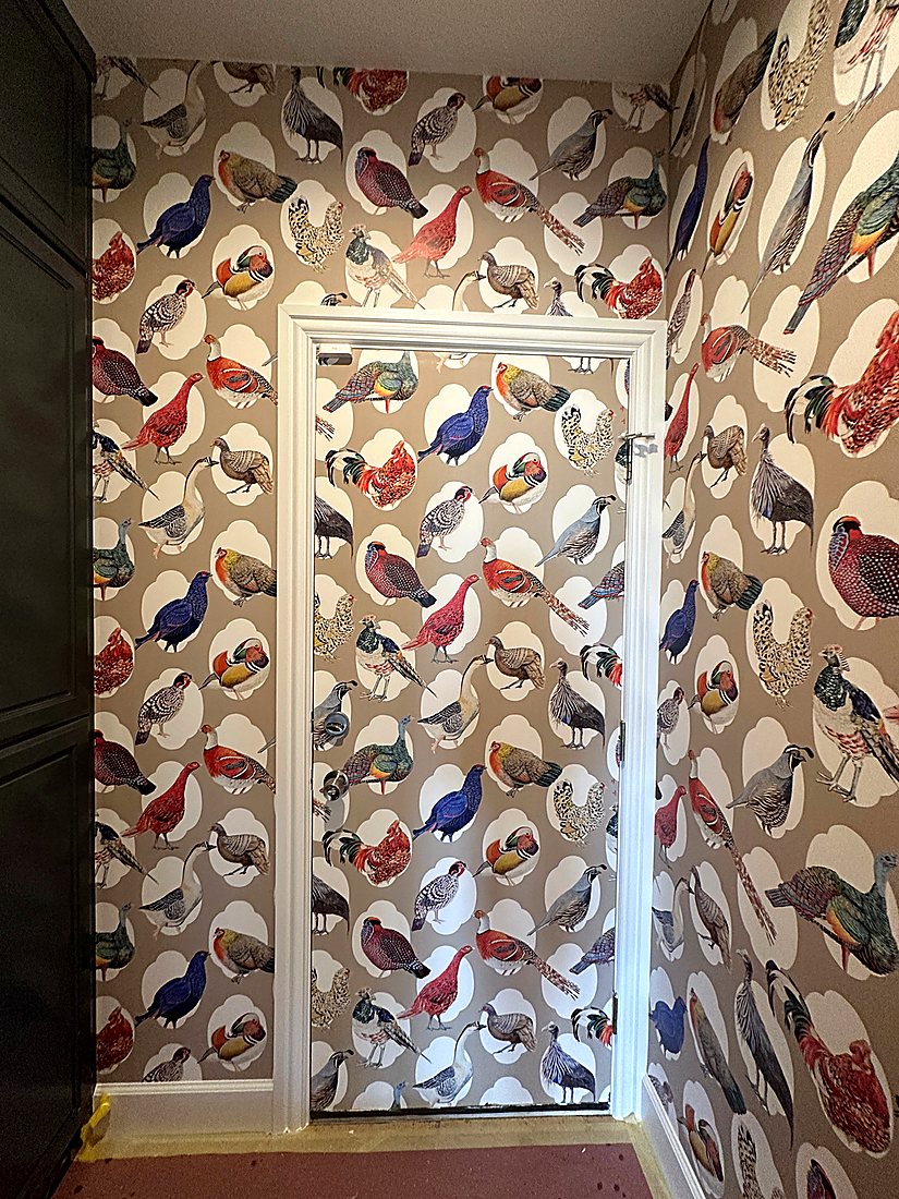 Birds in Paradise wallpaper installation by The Style Maison