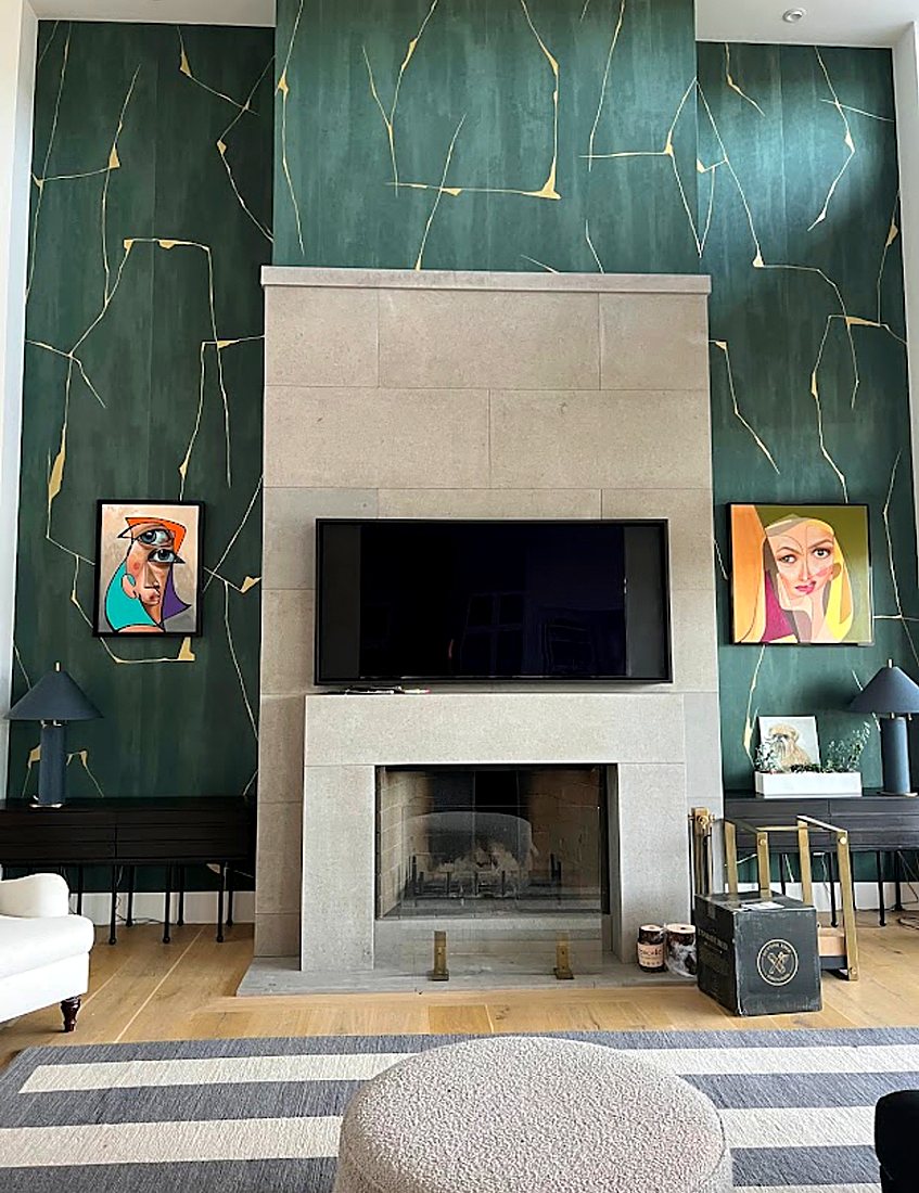 Designer Centric Projects wallpaper installation by The Style Maison