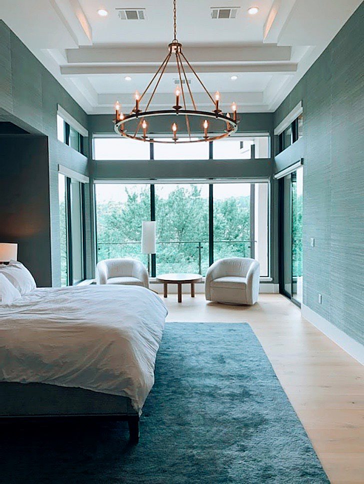 Grasscloth wallpaper installation by The Style Maison